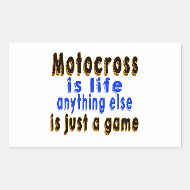 Pegatina Rectangular Motocross es la vida cualquier otra cosa es solame (Anverso)