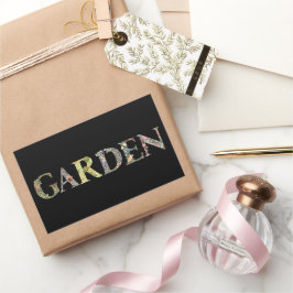 Pegatina Rectangular Motto y marco del jardín floral William Morris