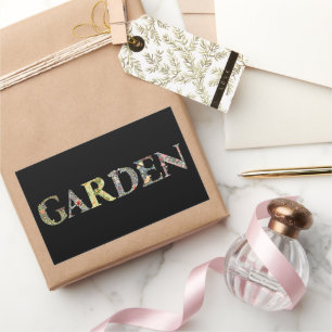 Pegatina Rectangular Motto y marco del jardín floral William Morris