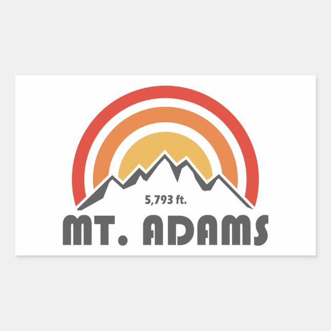Pegatina Rectangular Mount Adams New Hampshire (Anverso)