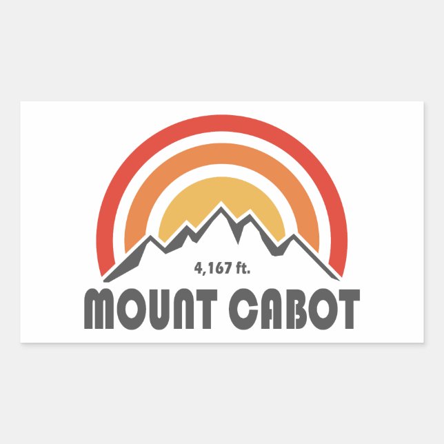 Pegatina Rectangular Mount Cabot New Hampshire (Anverso)