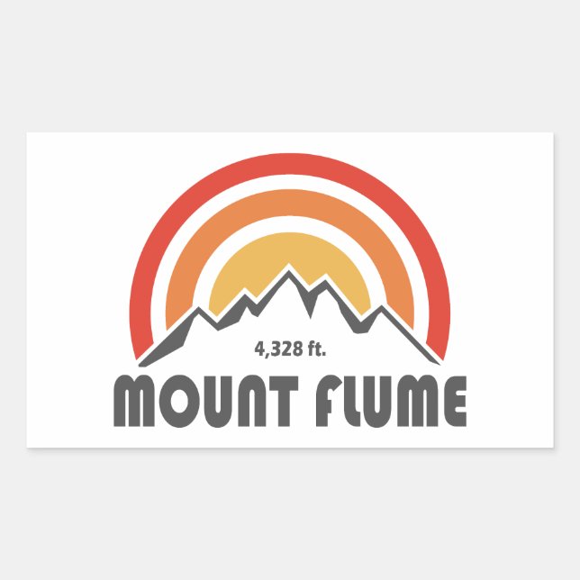 Pegatina Rectangular Mount Flume New Hampshire (Anverso)