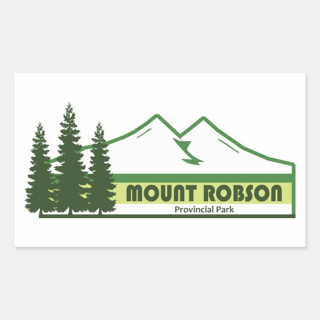 Pegatina Rectangular Mount Robson Provincial Park Green Stripes (Anverso)