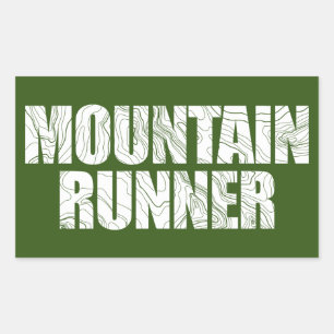 Pegatina Rectangular Mountain Runner