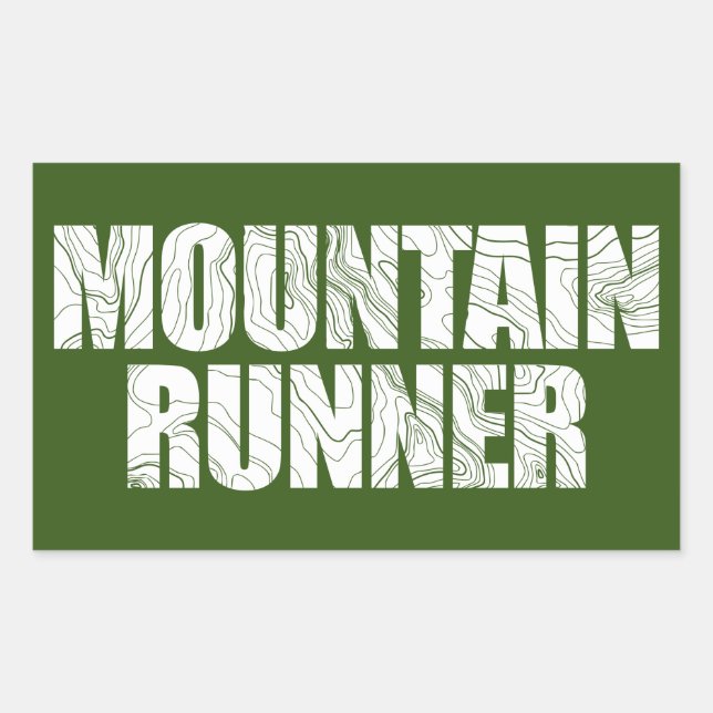 Pegatina Rectangular Mountain Runner (Anverso)