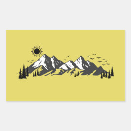 Pegatina Rectangular Mountains graphic 