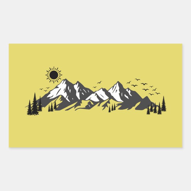 Pegatina Rectangular Mountains graphic  (Anverso)