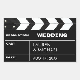Pegatina Rectangular Movie Film Clap Board Wedding