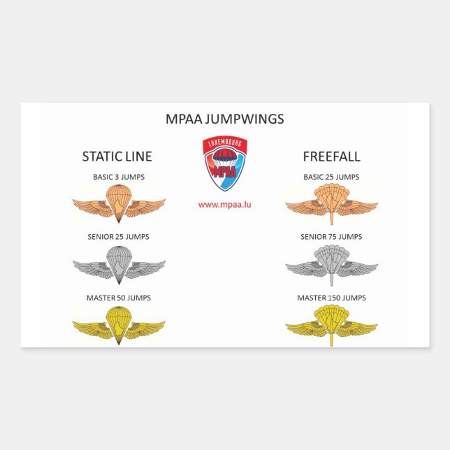 Pegatina Rectangular MPAA Jumpwings (Anverso)