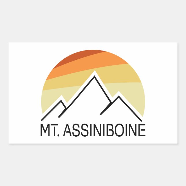 Pegatina Rectangular Mt. Assiniboine Retro (Anverso)