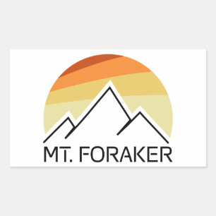 Pegatina Rectangular Mt. Foraker Alaska Retro