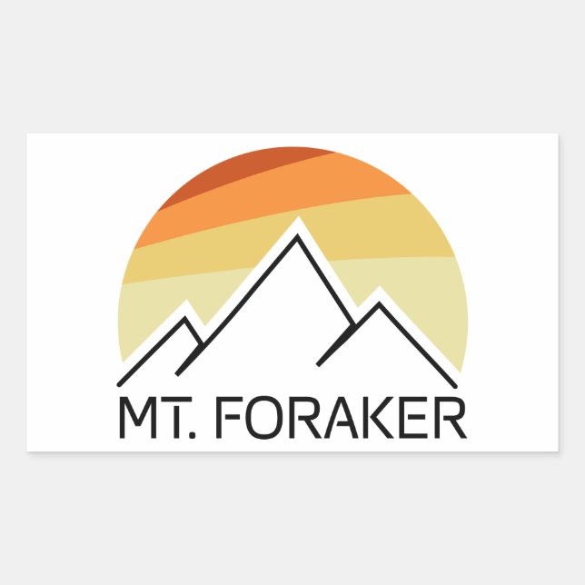 Pegatina Rectangular Mt. Foraker Alaska Retro (Anverso)