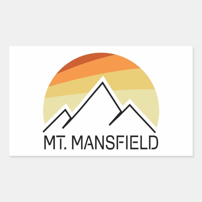 Pegatina Rectangular Mt. Mansfield Retro (Anverso)