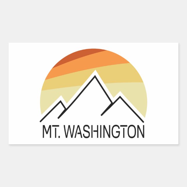 Pegatina Rectangular Mt. Washington Retro (Anverso)