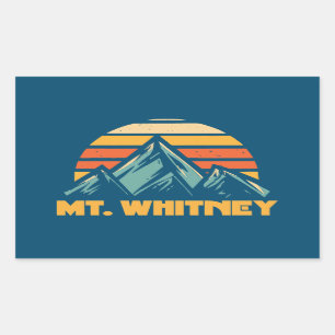 Pegatina Rectangular Mt. Whitney California Retro Turquoise