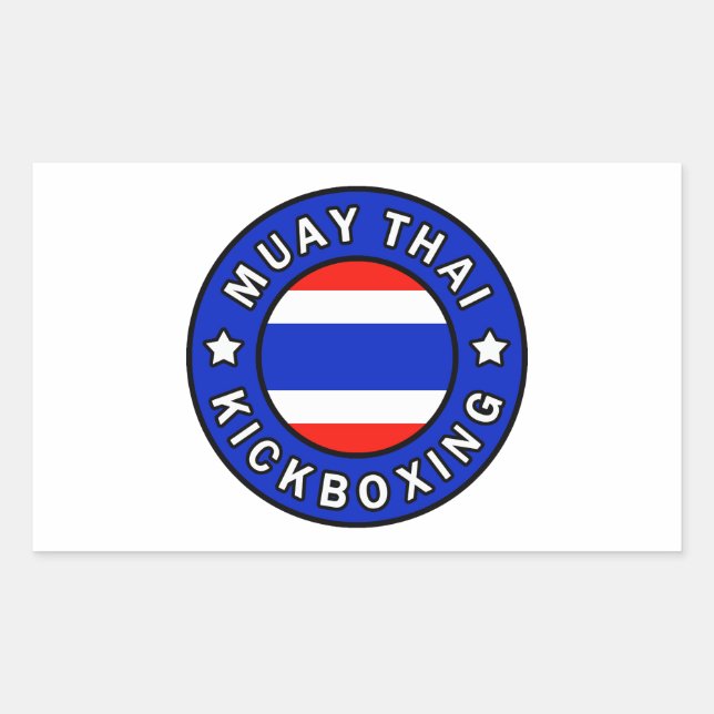 Pegatina Rectangular Muay Thai (Anverso)