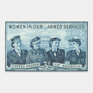 Pegatina Rectangular Mujeres en los servicios armados de Estados Unidos