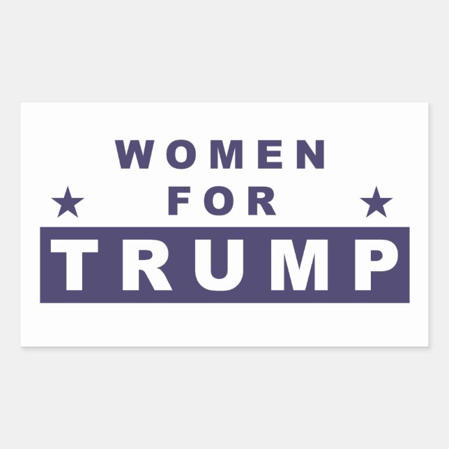 Pegatina Rectangular Mujeres para Trump 2016 (Anverso)