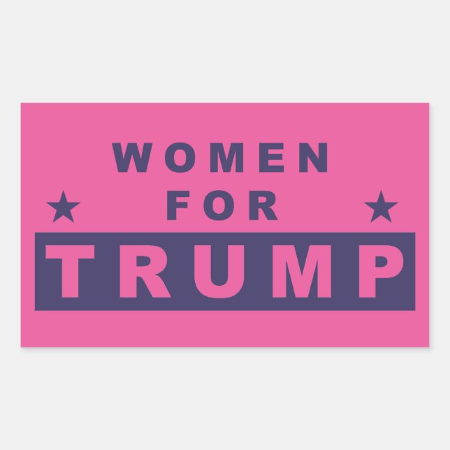 Pegatina Rectangular Mujeres para Trump 2016 (Anverso)