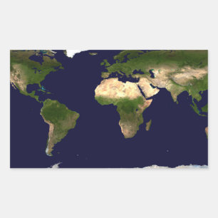 Pegatina Rectangular Mundo entero - Planeta Tierra