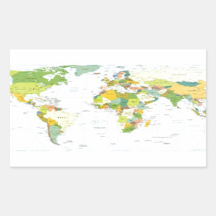 Pegatina Rectangular mundo+mapa+globo+país+atlas