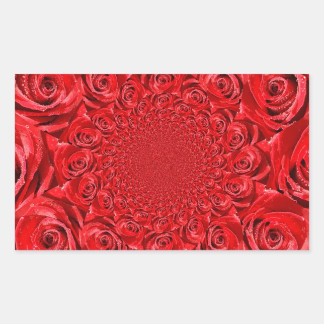 Pegatina Rectangular Mundo Rosa: Fantasía floral (Anverso)