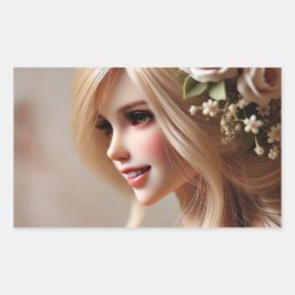 Pegatina Rectangular "Muñecas encantadas: Tutores de sueños y preciosos