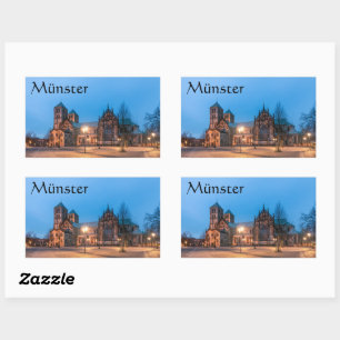 Pegatina Rectangular Münster Souvenir