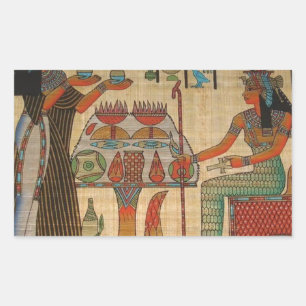 PEGATINA RECTANGULAR MURAL DE LA PARED DE EGIPTO ANTIGUO
