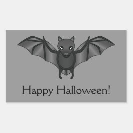 Pegatina Rectangular Murciélago de dibujos animados lindo con texto Fel