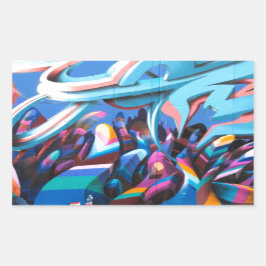 Pegatina Rectangular Muro de graffiti de Guay