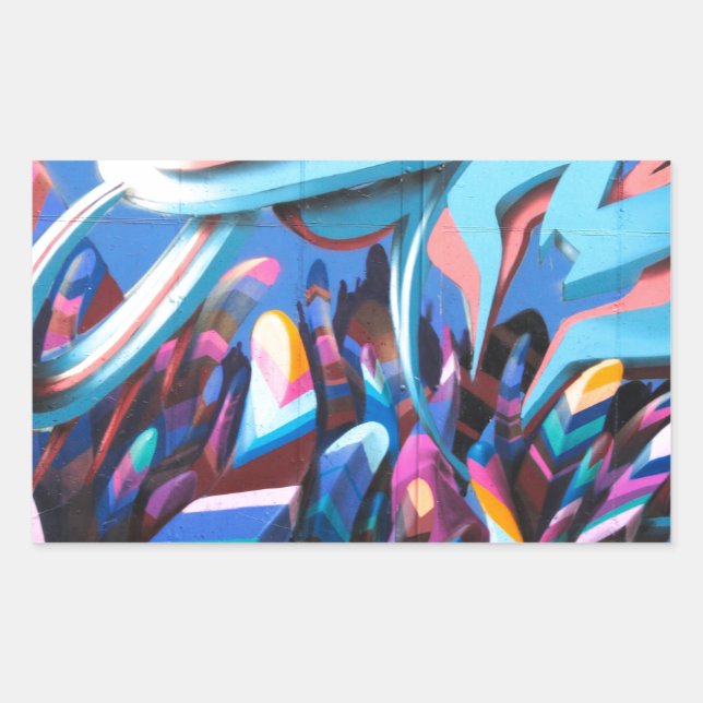 Pegatina Rectangular Muro de grafitis geniales (Anverso)