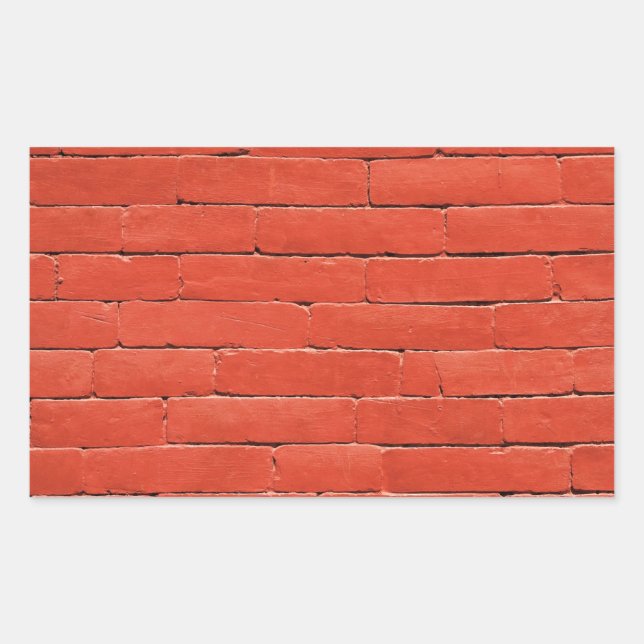 Pegatina Rectangular Muro Naranja rojo (Anverso)