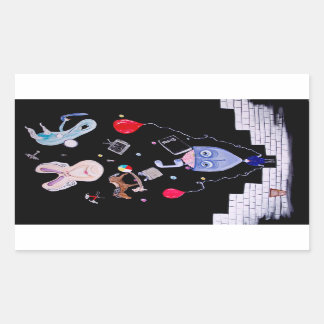 Pegatina Rectangular Muro rosa