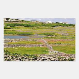 Pegatina Rectangular Muros de piedra de Irlanda