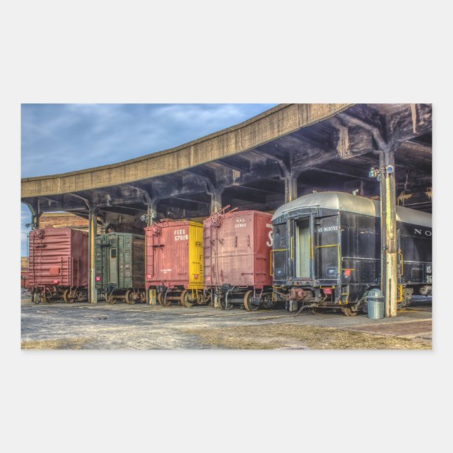 Pegatina Rectangular Museo del ferrocarril (Anverso)
