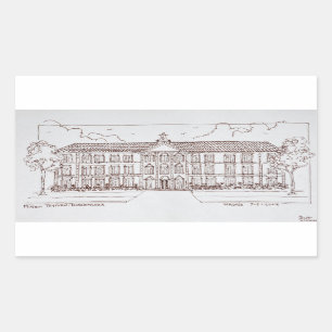 Pegatina Rectangular Museo Thyssen-Bornemisza   Madrid (España)