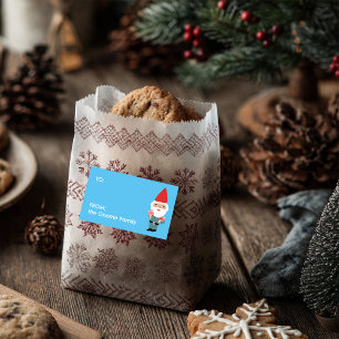 Pegatina Rectangular Mushroom Gnome Navidades Cute PERSONALIZADO