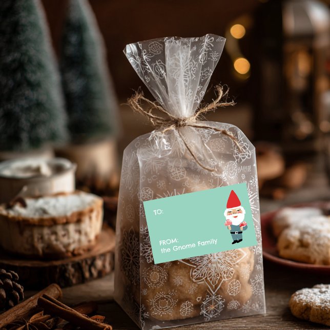 Pegatina Rectangular Mushroom Gnome Navidades Cute PERSONALIZADO (Mushroom Gnome Cute Christmas Gift CUSTOM Rectangular Sticker
)
