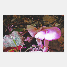 Pegatina Rectangular Mushroom rosa