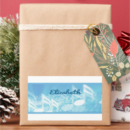 Pegatina Rectangular Música azul personalizada