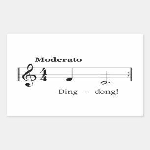 Pegatina Rectangular Música de bienvenida humorística para timbre sonan