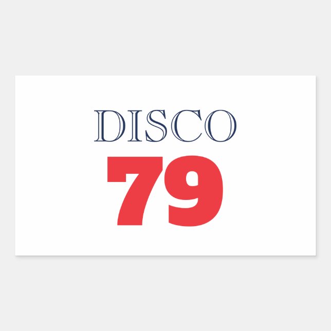 Pegatina Rectangular Música de Entretenimiento Disco 79 Pop Art Retro (Anverso)