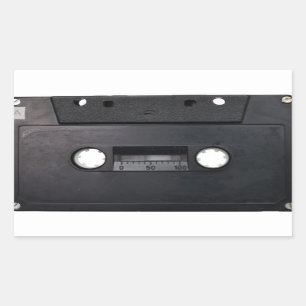 Pegatina Rectangular música de reproductor de cintas de vídeo retro hip