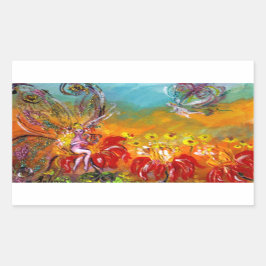Pegatina Rectangular MÚSICA FLOWER FLOWER FAIRY Floral Fantasy