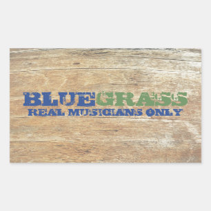 Pegatina Rectangular Músicos de verdad de música azul solamente en made