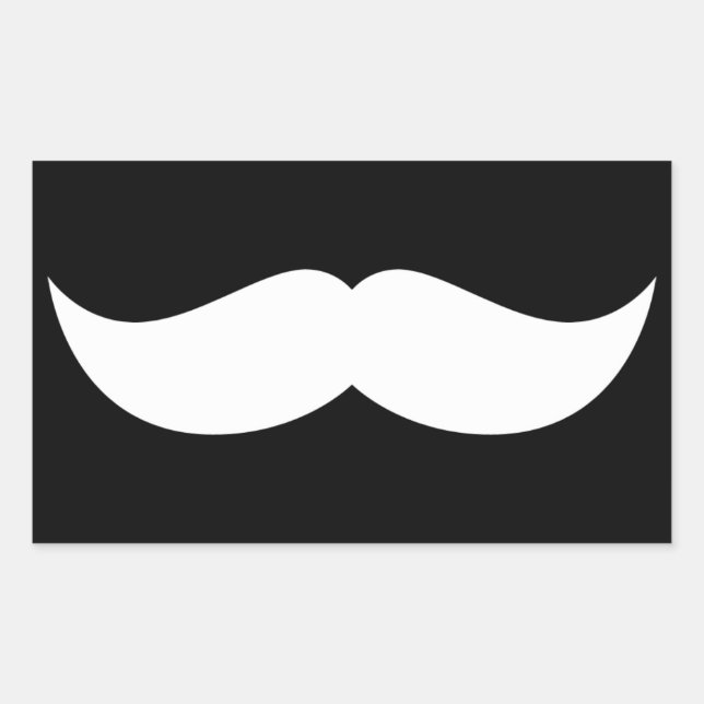 Pegatina Rectangular Mustache (Anverso)