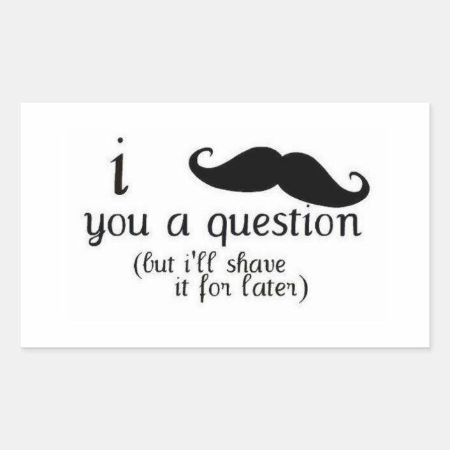 Pegatina Rectangular Mustache (Anverso)