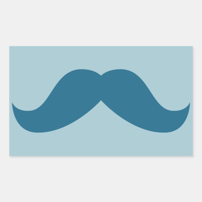 Pegatina Rectangular Mustache (Anverso)