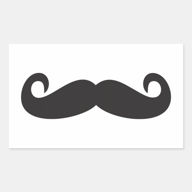 Pegatina Rectangular Mustache (Anverso)